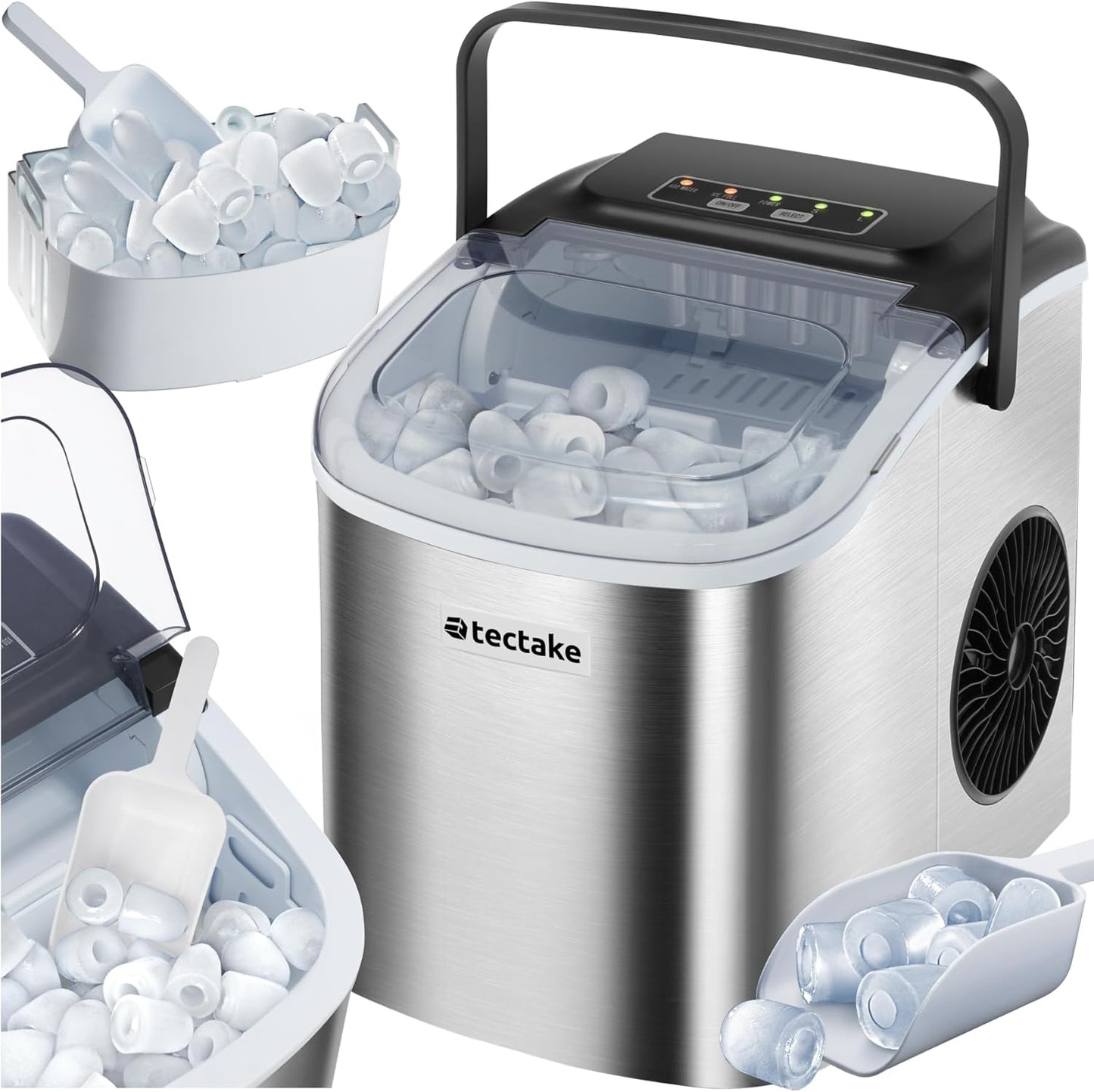 Eiswürfelmaschine Arctic, Wassertank 1,2 L - 12 kg in 24 h Silber