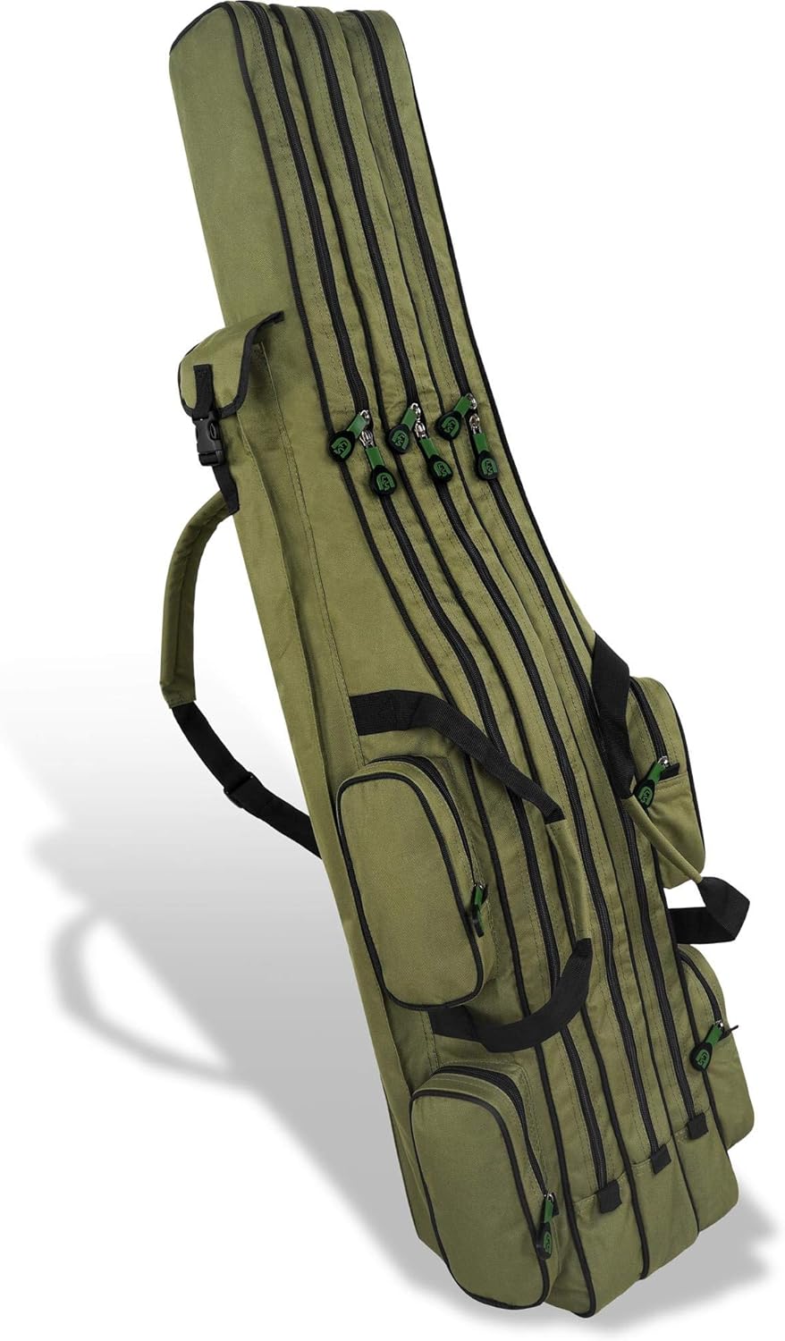Rutentasche Rod Case mit 3 Ruten-Fächern, Dunkelgrün 3 Innenfächer 190 cm