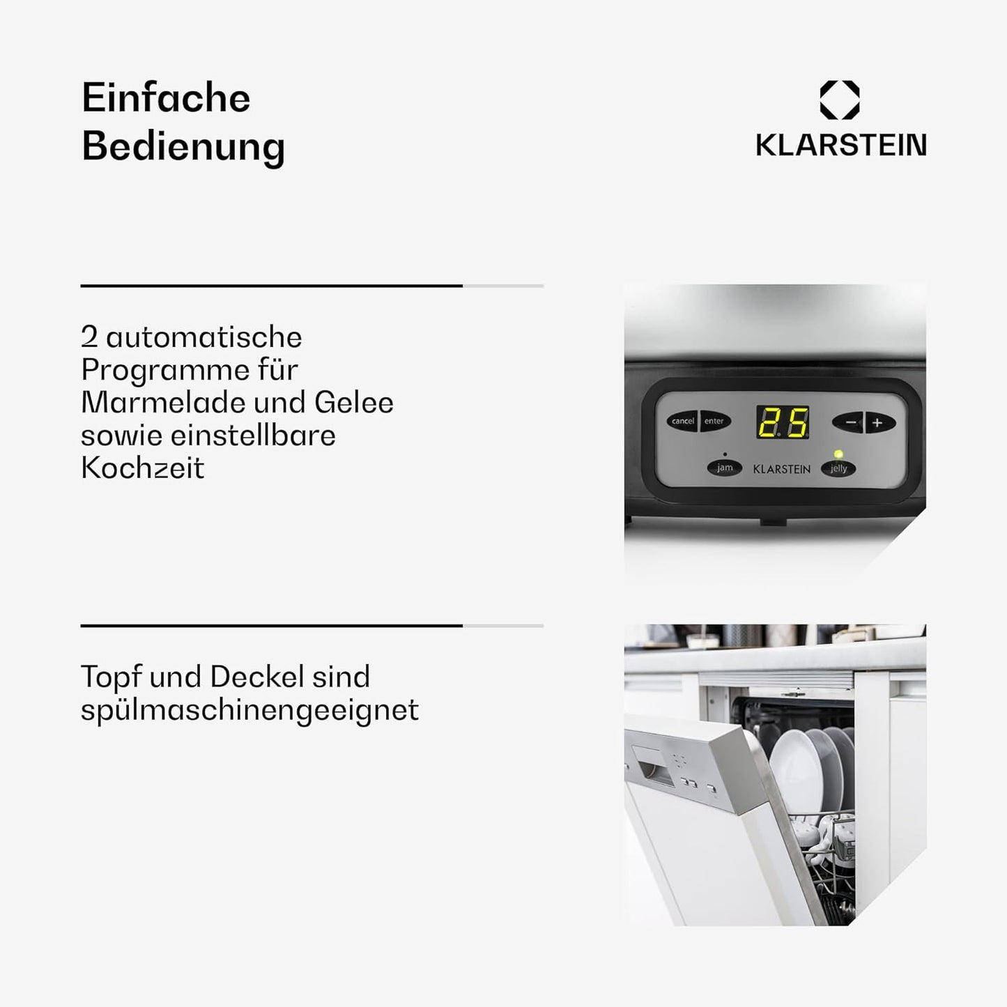 Jam Session Marmeladenkocher mit Automatikprogrammen, 3 Liter