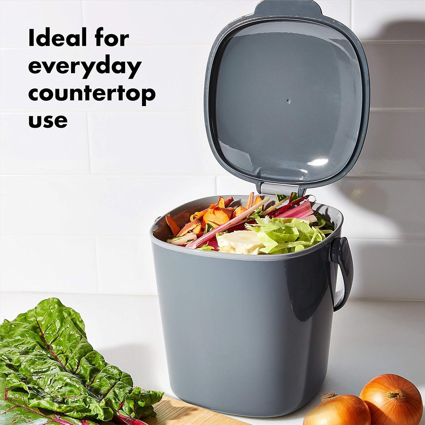Geruchsdichter Komposteimer, 2.8L Anthrazit