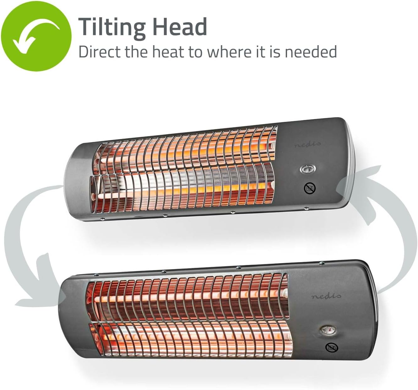 Badezimmer-Heizung HTBA10GY mit verstellbarem Thermostat, 1200 Watt