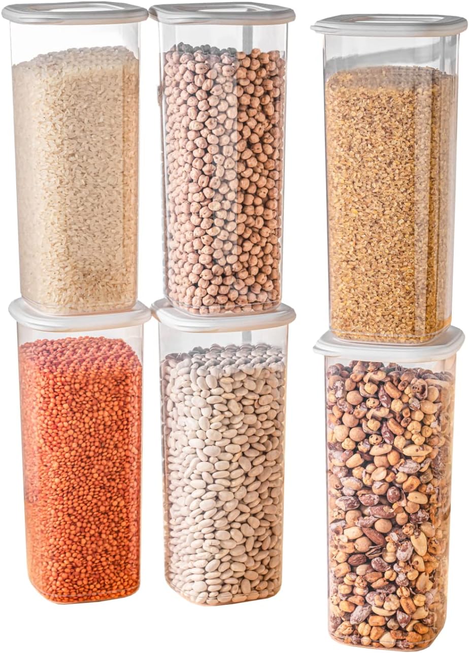 6er-Vorratsdosen Set, Weiss / 6er Set 1,750 Ml