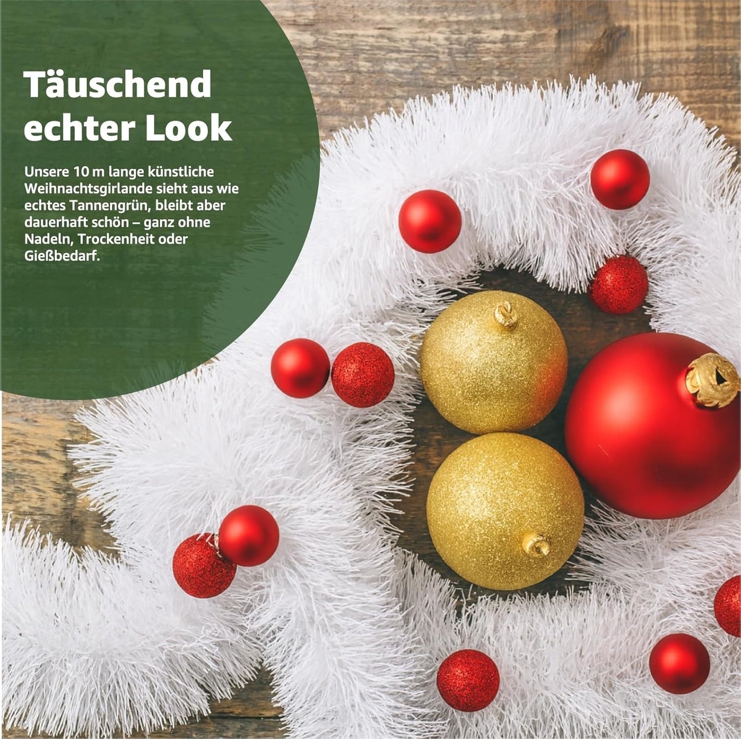 5 Stück Weihnachtsgirlanden, 5x weiss