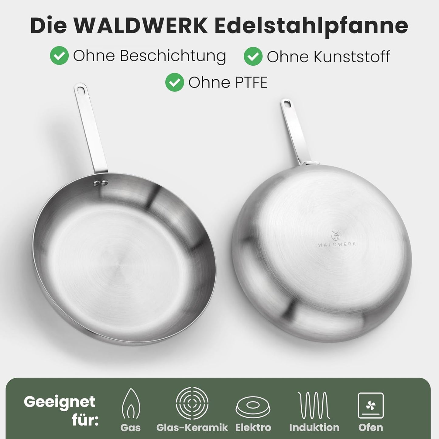 Pfanne mit Griffschutz, ofenfest, Edelstahl 28 cm