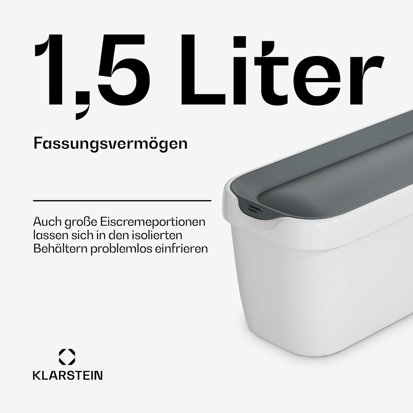 2er-Set Eisbehälter für Speiseeis, 2x1,5L Behälter