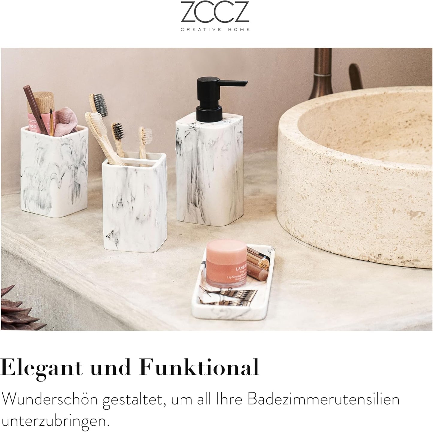 4-teiliges Badezimmer-Organizer-Set, Weiss