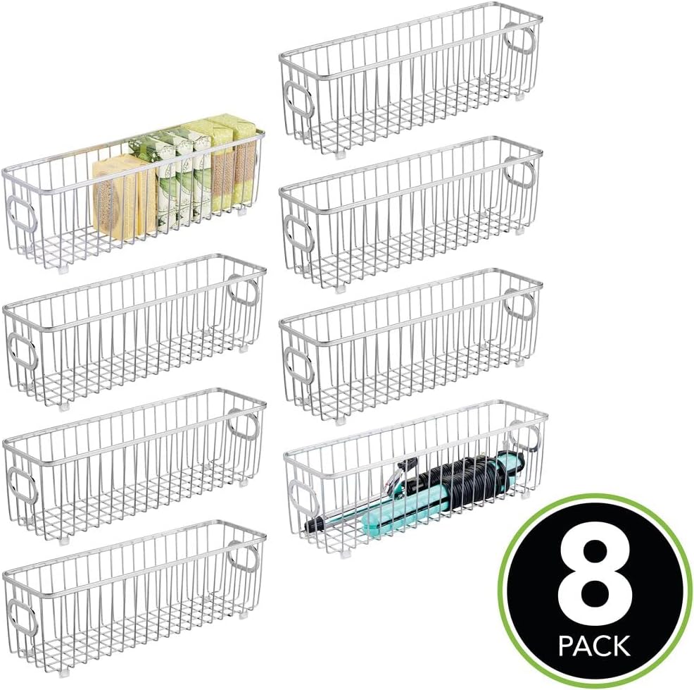 8-teiliges Bad Organizer-Set, Silberfarben