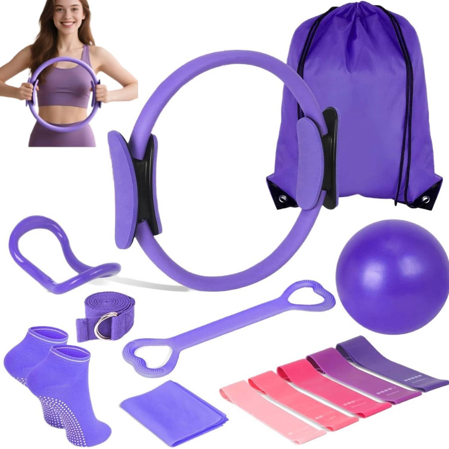 13-teiliges Pilates-Set, Violett