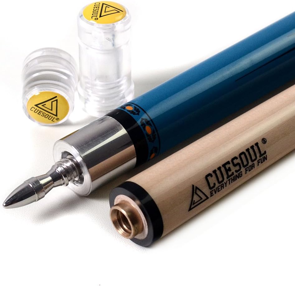 2-teiliger Maple Billiard Queue, blau 12.75mm