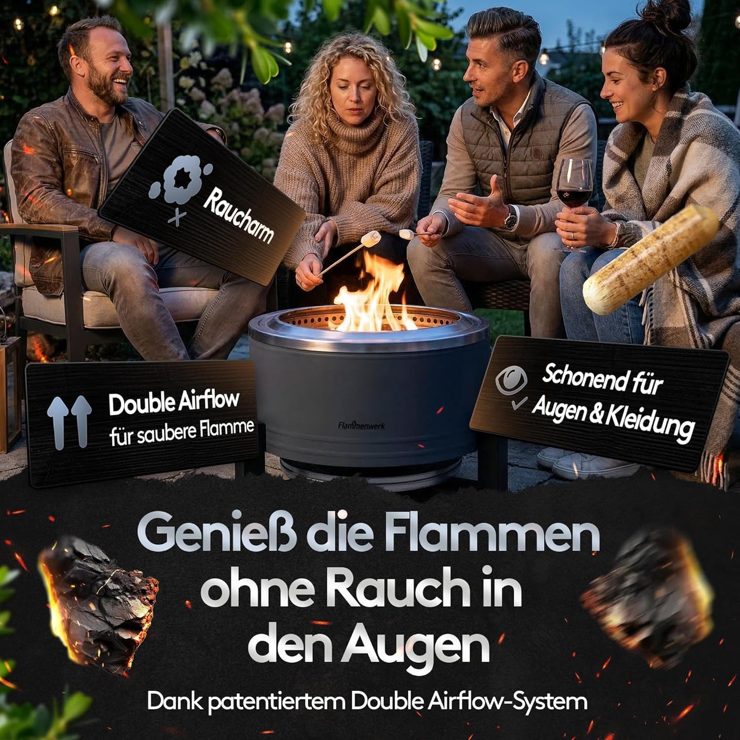 Rauchfreie Feuerschale