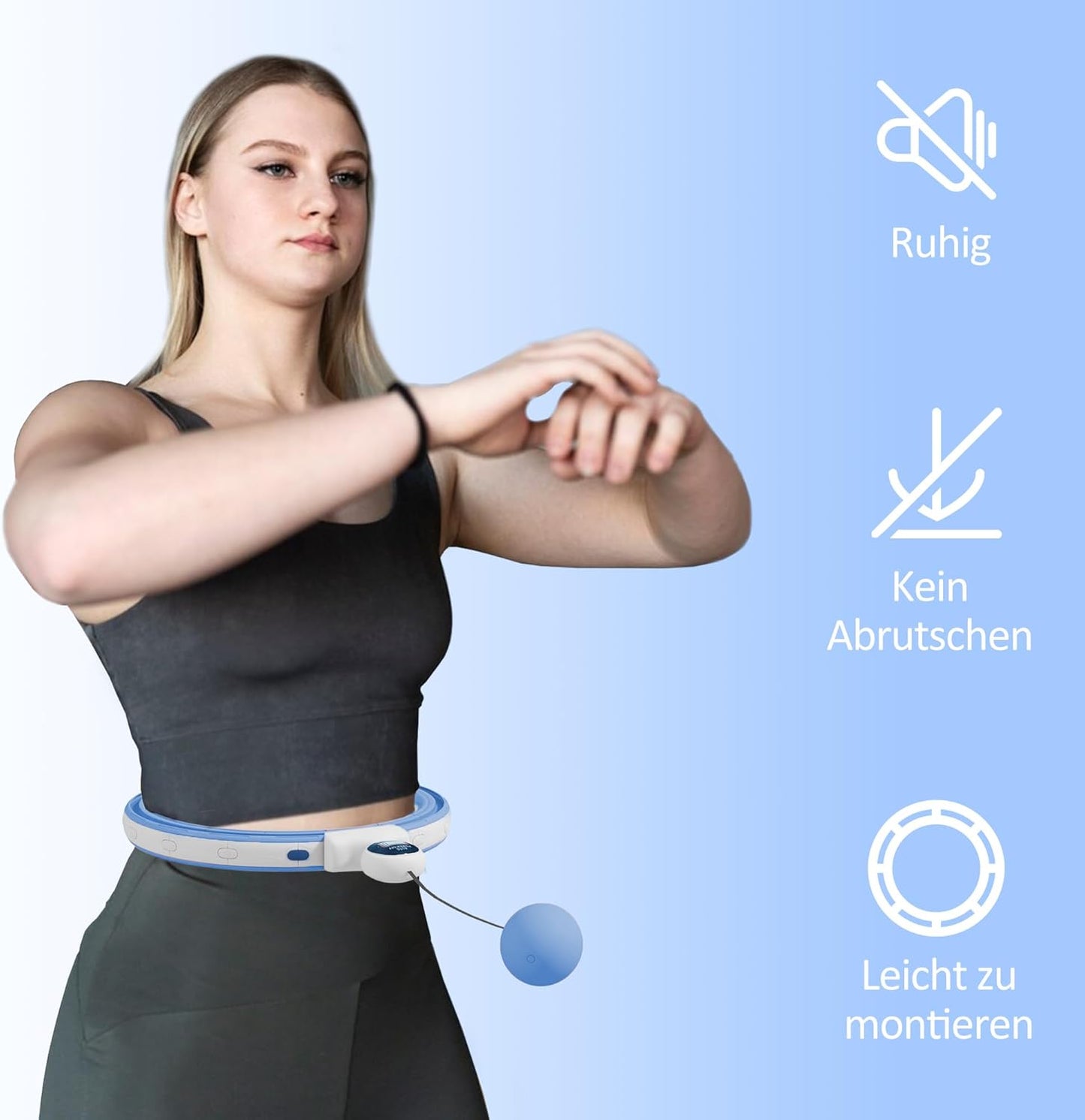 Smart Hula Hoop mit Zähler und Gewichtskugel, Hellblau
