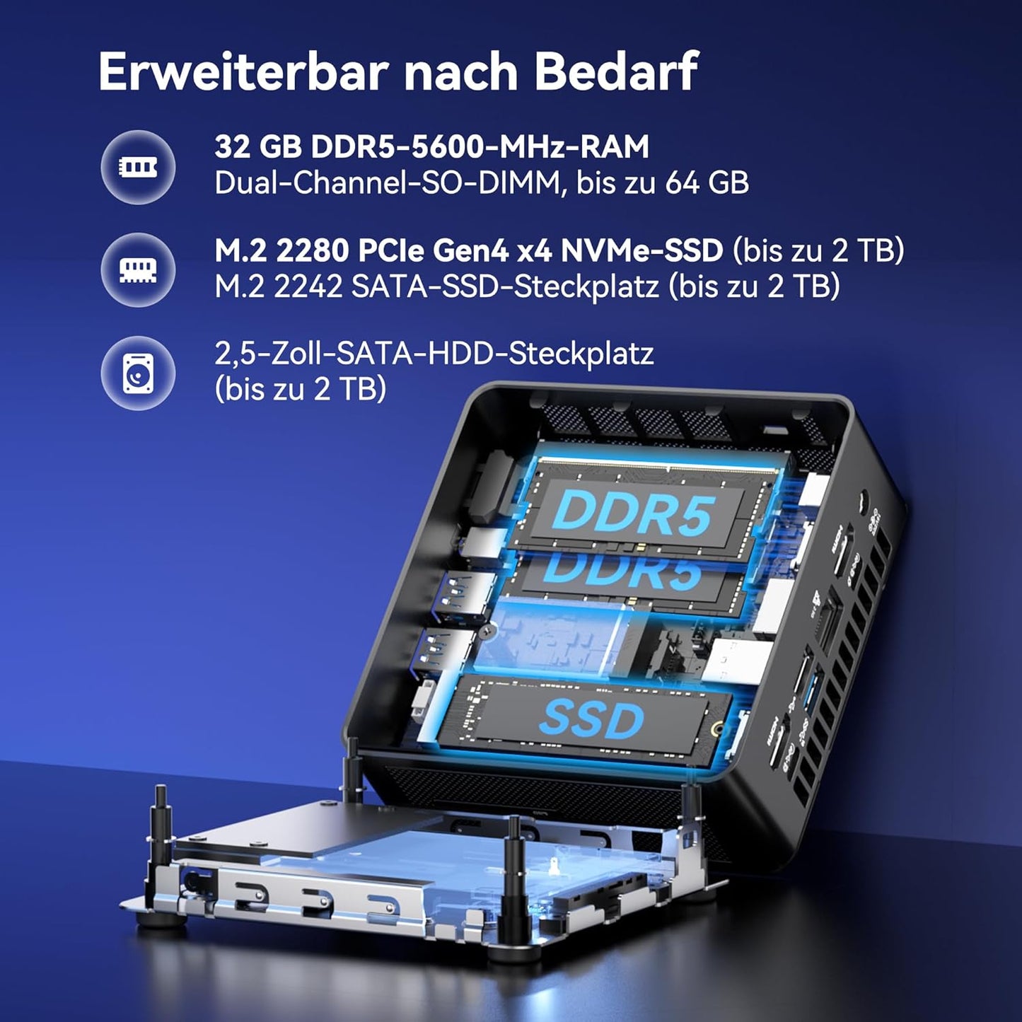 AI Mini PC IT15 mit Intel Core Ultra 9 (15. Gen.), U9-285H(32+2T)