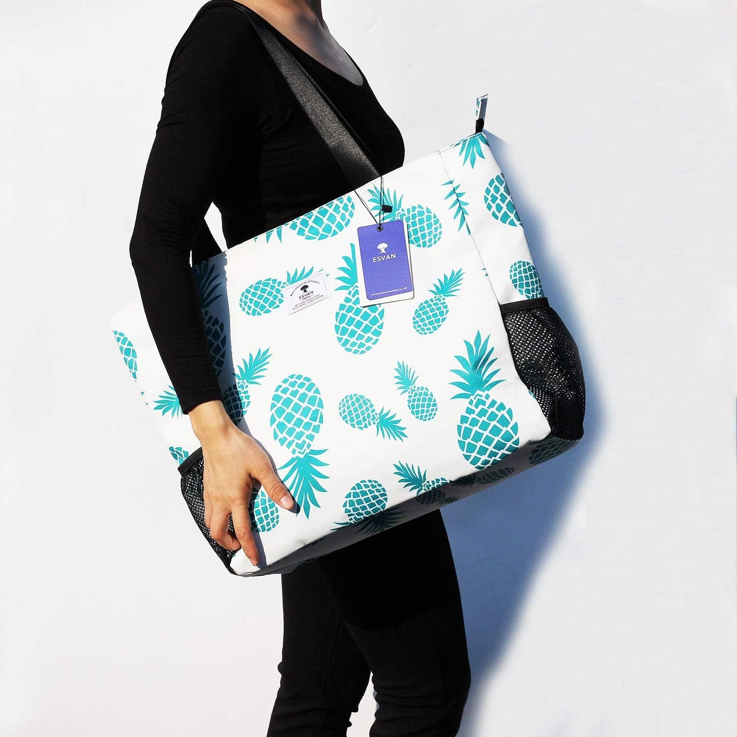 Wasserabweisende Strandtasche, Ananas