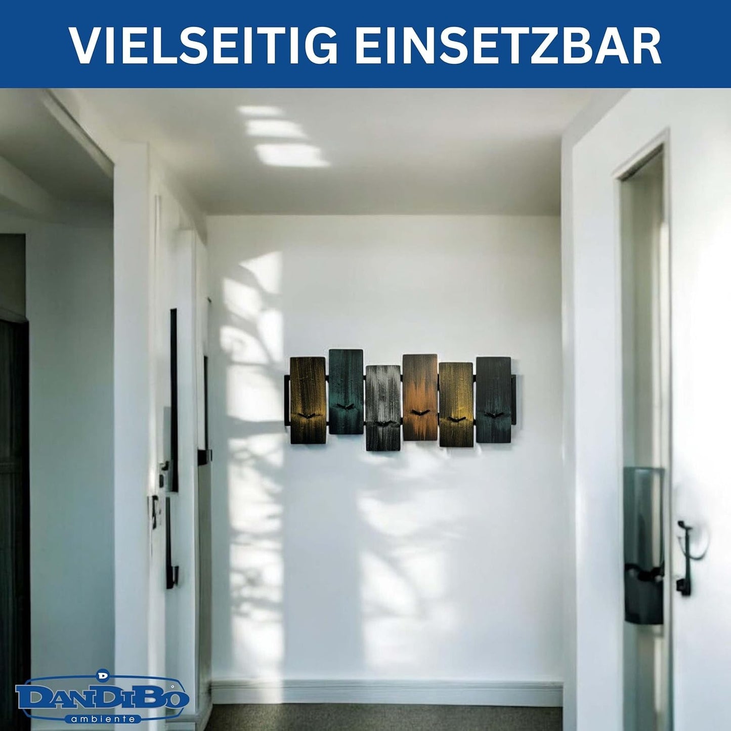 Wandgarderobe mit 12 Haken