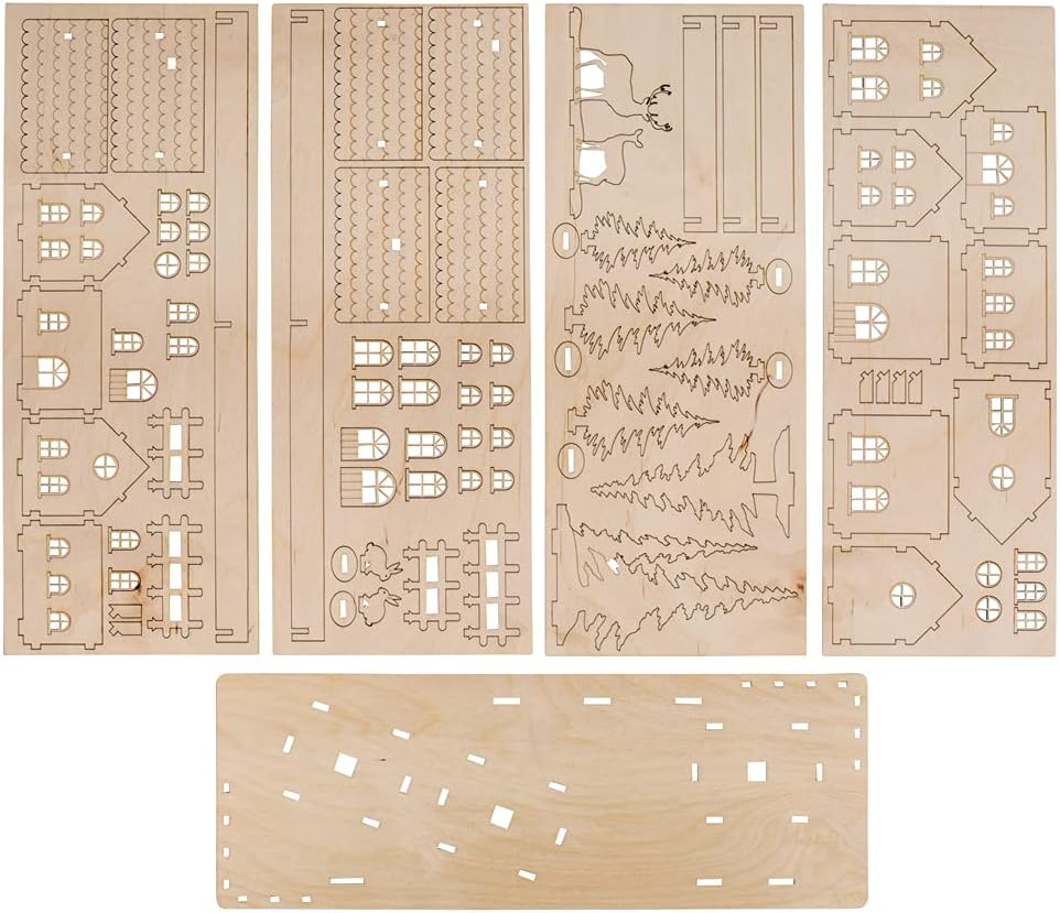 3D-Holzbausatz Winterdorf (84-teilig), Winterdorf