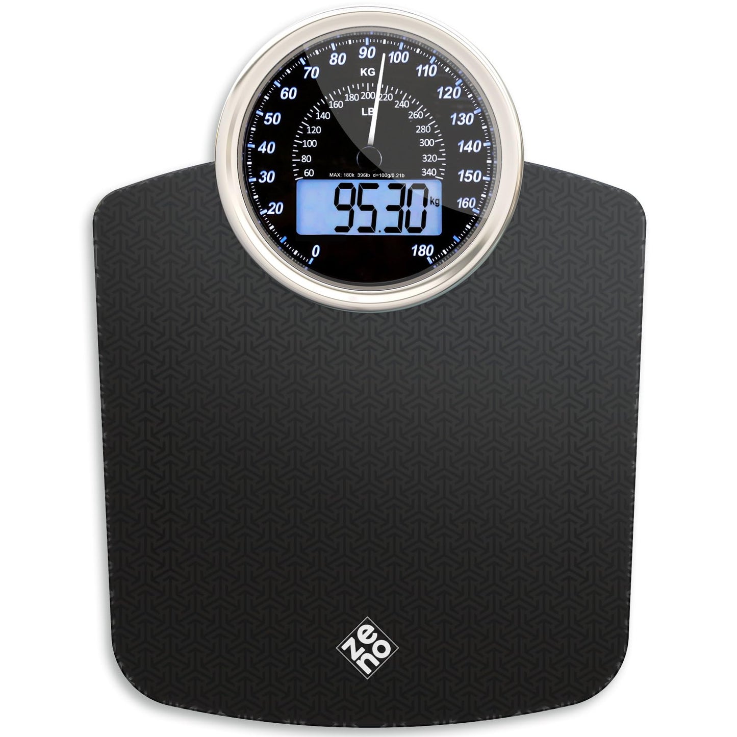 Hybrid 2-in-1 Körperwaage (digital & analog), KG Black