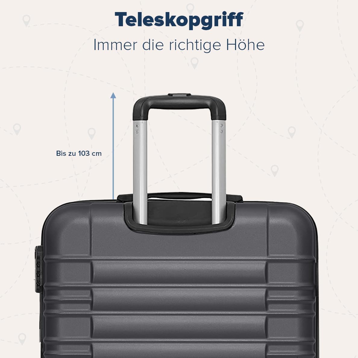 Hartschalenkoffer-Set (3-teilig), Small + Medium + Large Dunkelgrau