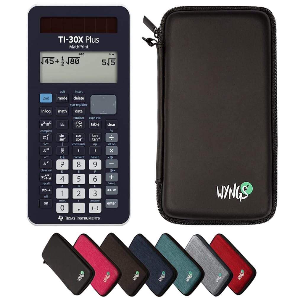 TI-30X Plus Rechner mit Schutztasche, Schwarz