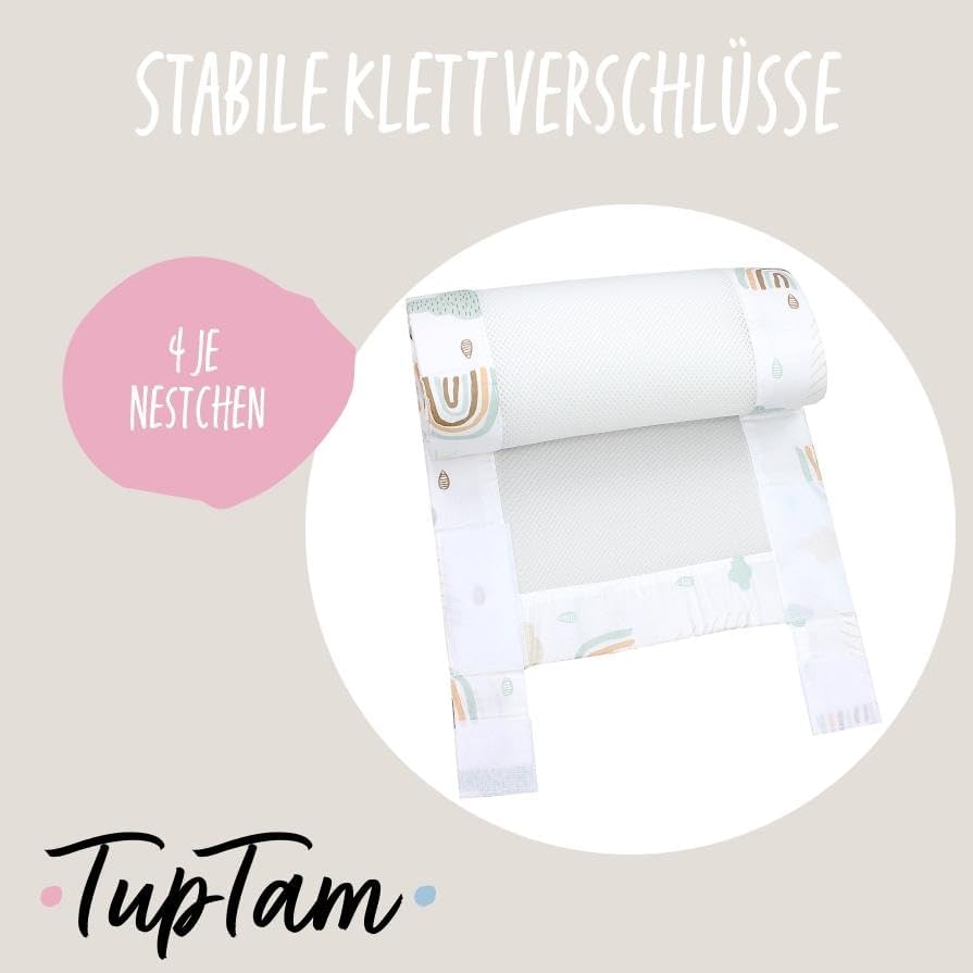 2er Pack Gitterstäbe Schutznetz für Babybett, ca. 128 x 30 cm (für Babybett 140x70) Regenbogen Wolken