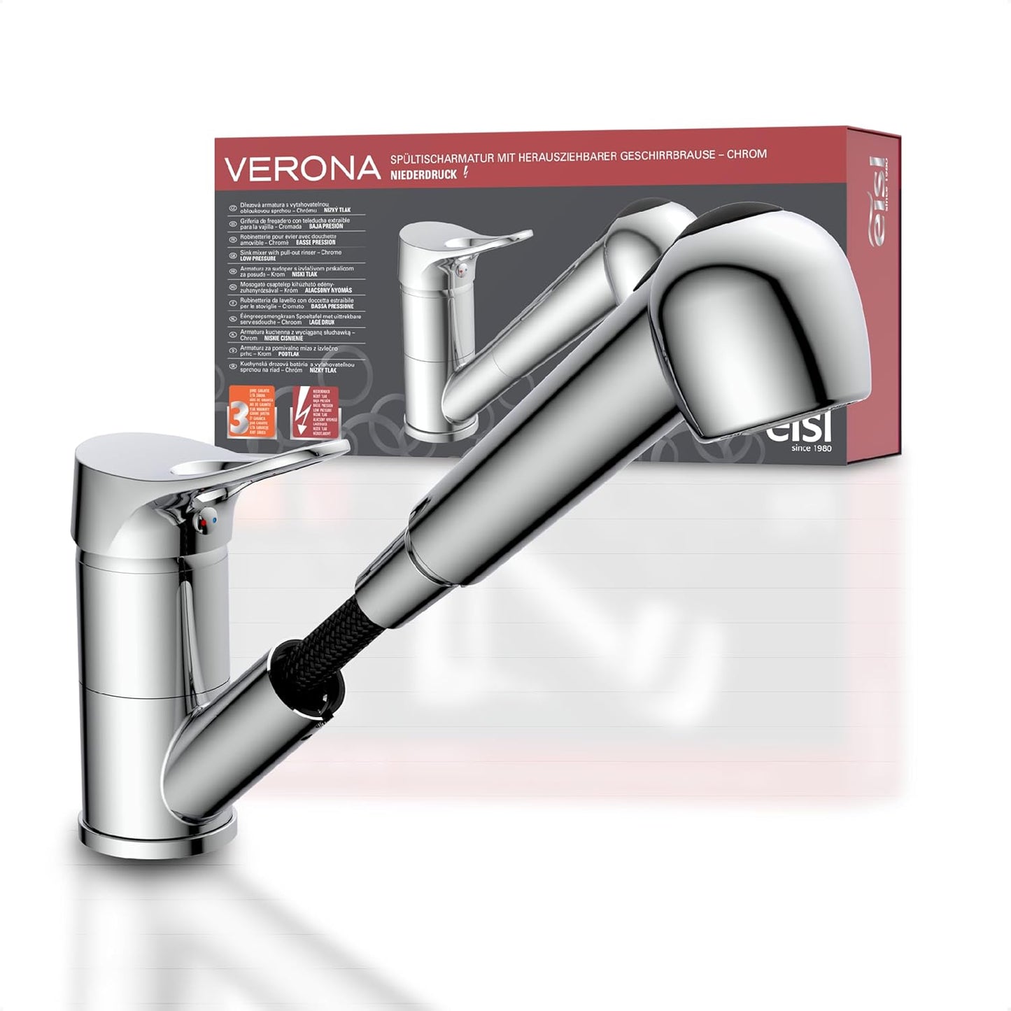 VERONA Küchenarmatur mit Geschirrbrause, Niederdruck