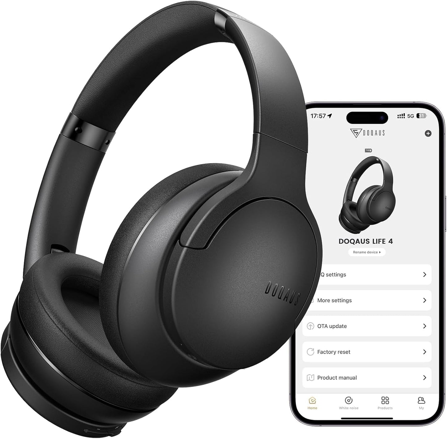 Kabellose Over-Ear Bluetooth-Kopfhörer, Schwarz