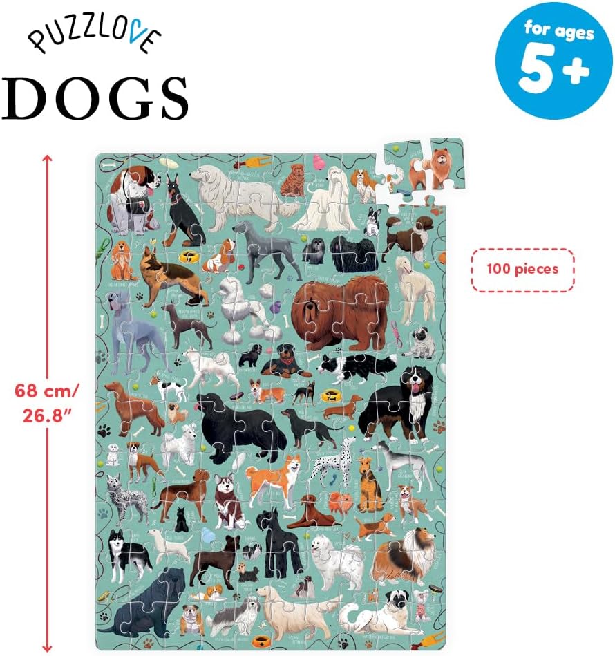 Puzzle mit Hunden für Kinder 100 Teile 5+, Puzzlove Dogs (100 pcs)