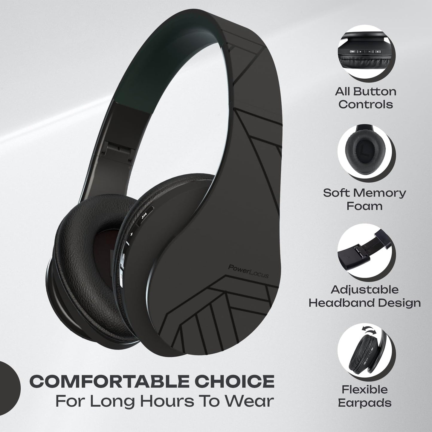 Bluetooth Over-Ear Kopfhörer, Kabellos & Faltbar, Black