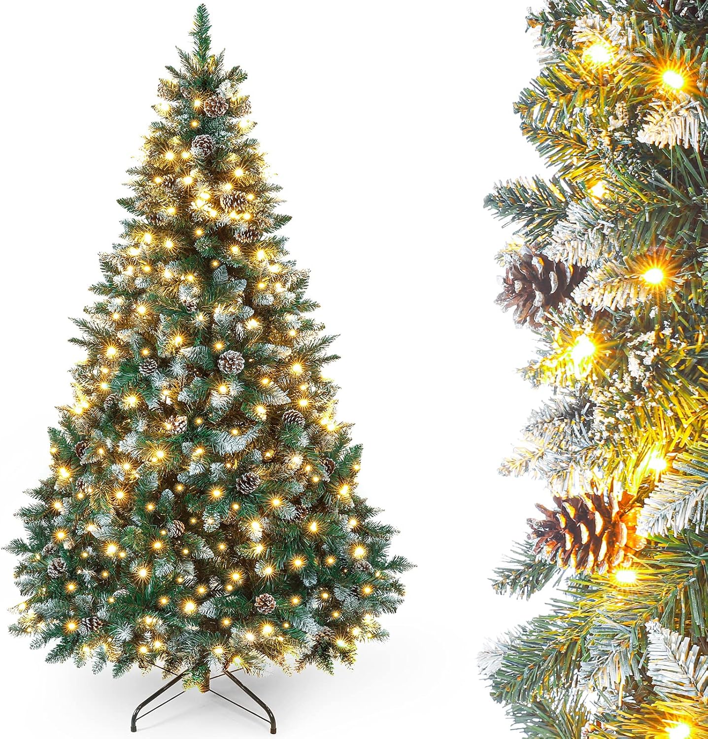Künstlicher Weihnachtsbaum mit LED-Beleuchtung, 210 cm, 210 cm