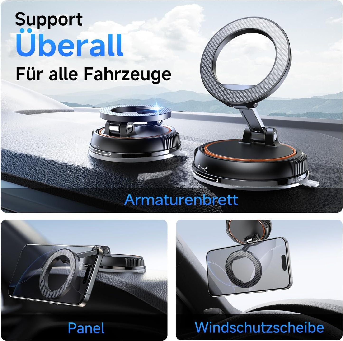 Magnetische Handyhalterung Auto, 360° drehbar, Terrakotta