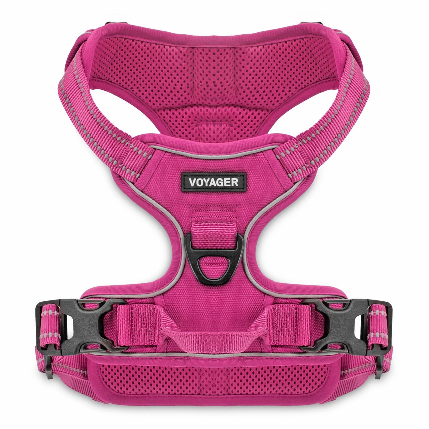Anti Zieh Hundegeschirr, Fuchsiafarbenes Nylon XS (Chest: 13 - 16")