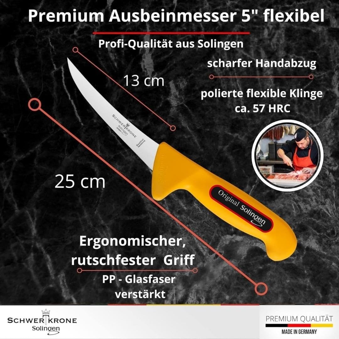 7-teiliges Metzgermesser Set inkl. Wetzstahl, Metzgermesser Set 7-teilig