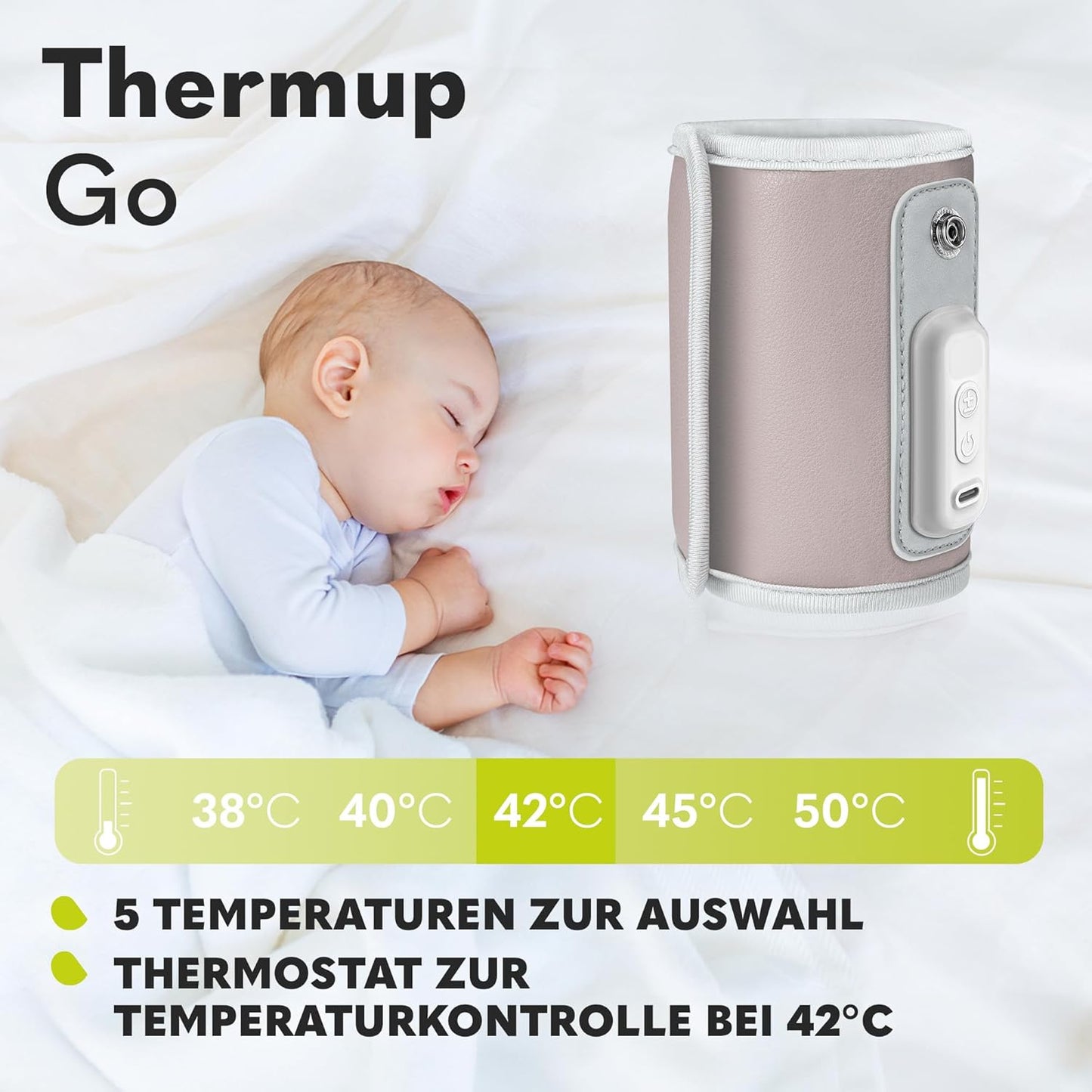 Tragbarer Flaschenwärmer Thermup Go, Rosa THERMUP GO