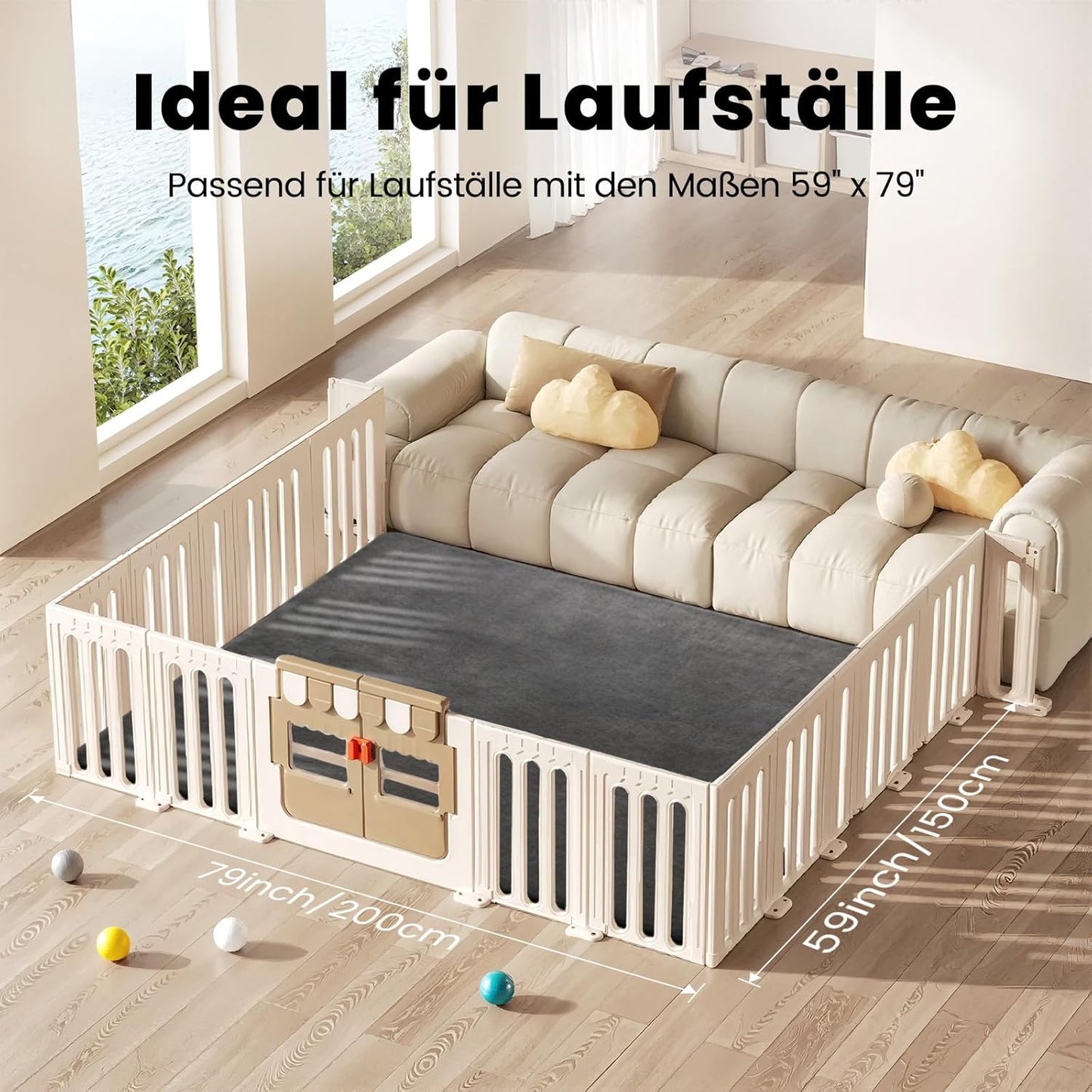 Krabbelmatte Baby, Dunkelgrau 150cmx200cm