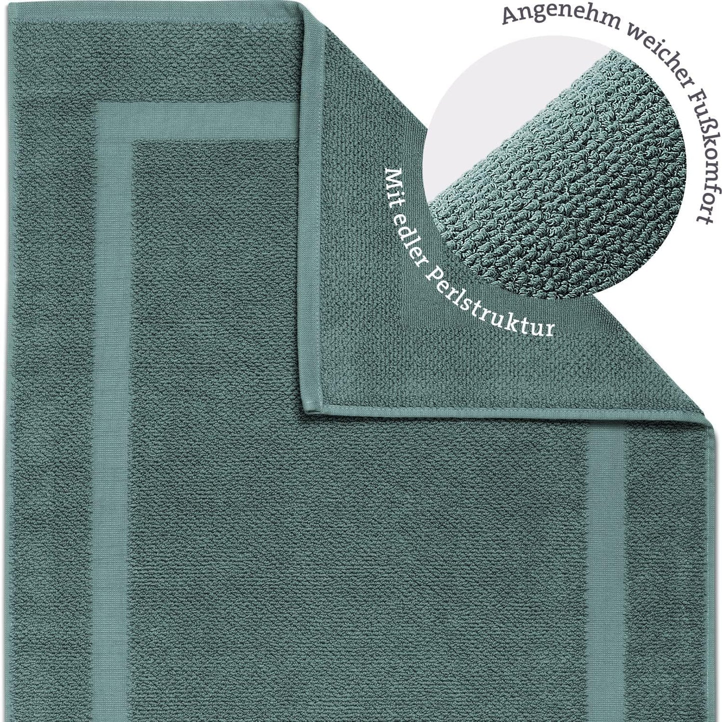2er-Pack Badvorleger, 50 x 80 cm (Rechteckig) 2er Pack Ozeangrün
