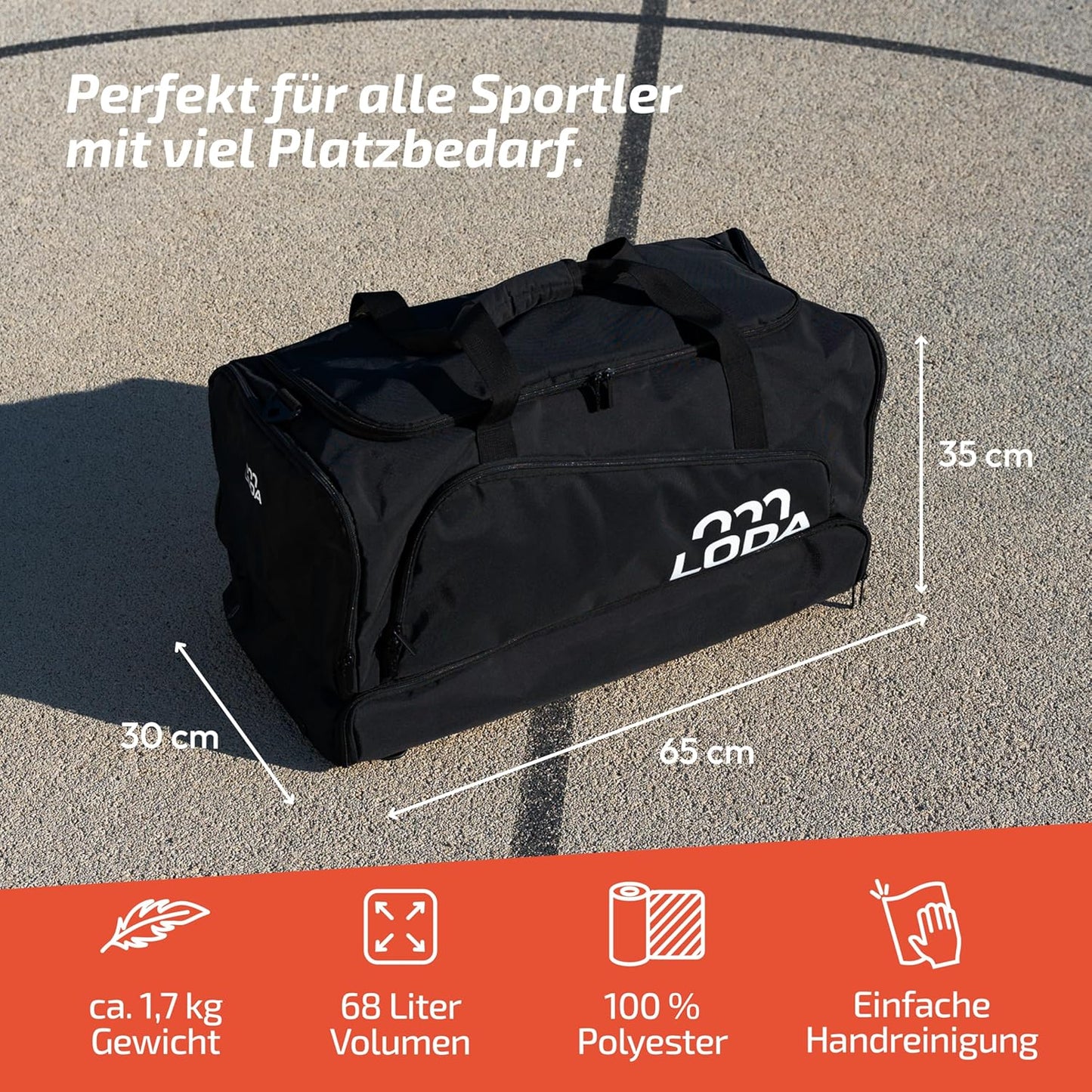 Sporttasche mit Rucksackfunktion, 68L, 68L