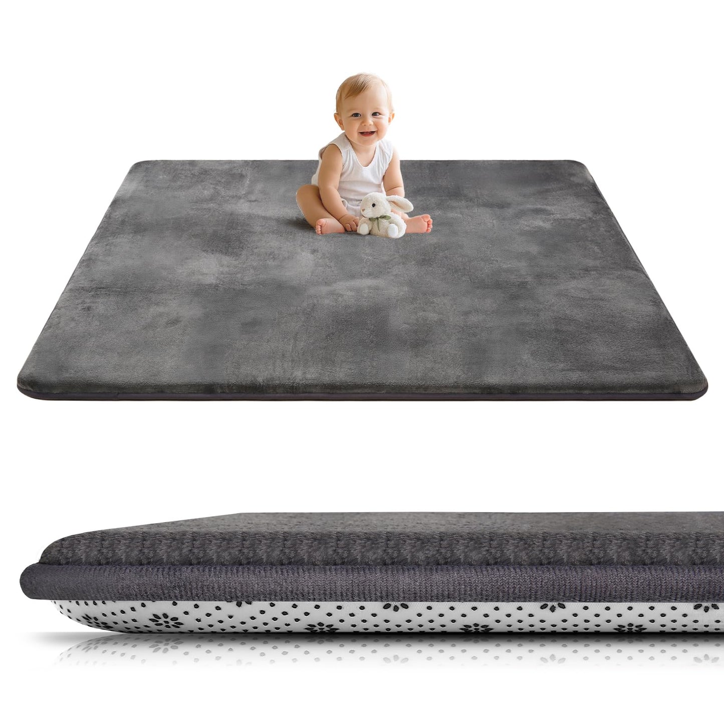 Krabbelmatte Baby, Dunkelgrau 150cmx200cm