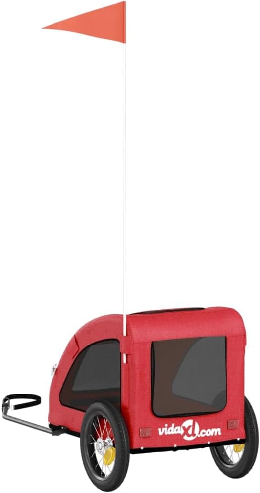 Fahrradanhänger Dominique für Hunde, 124 x 53 x 53 cm Rot