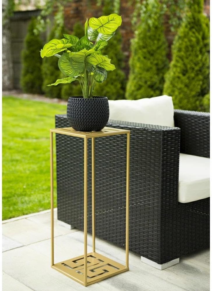 Blumenständer mit geometrischem Design (60 x 24 cm), Gold