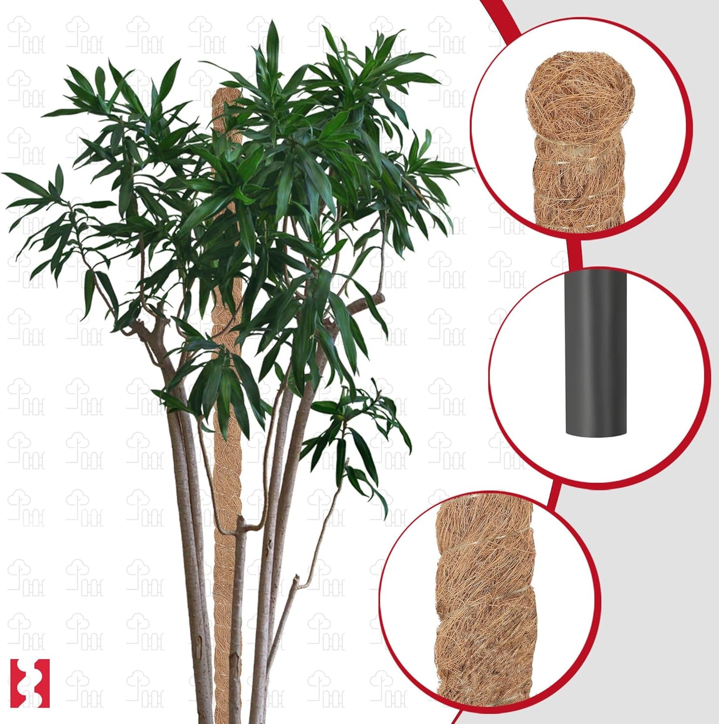 4er-Set Moosstäbe für Zimmerpflanzen, ⌀ 2,5 x 80 cm 4er Set