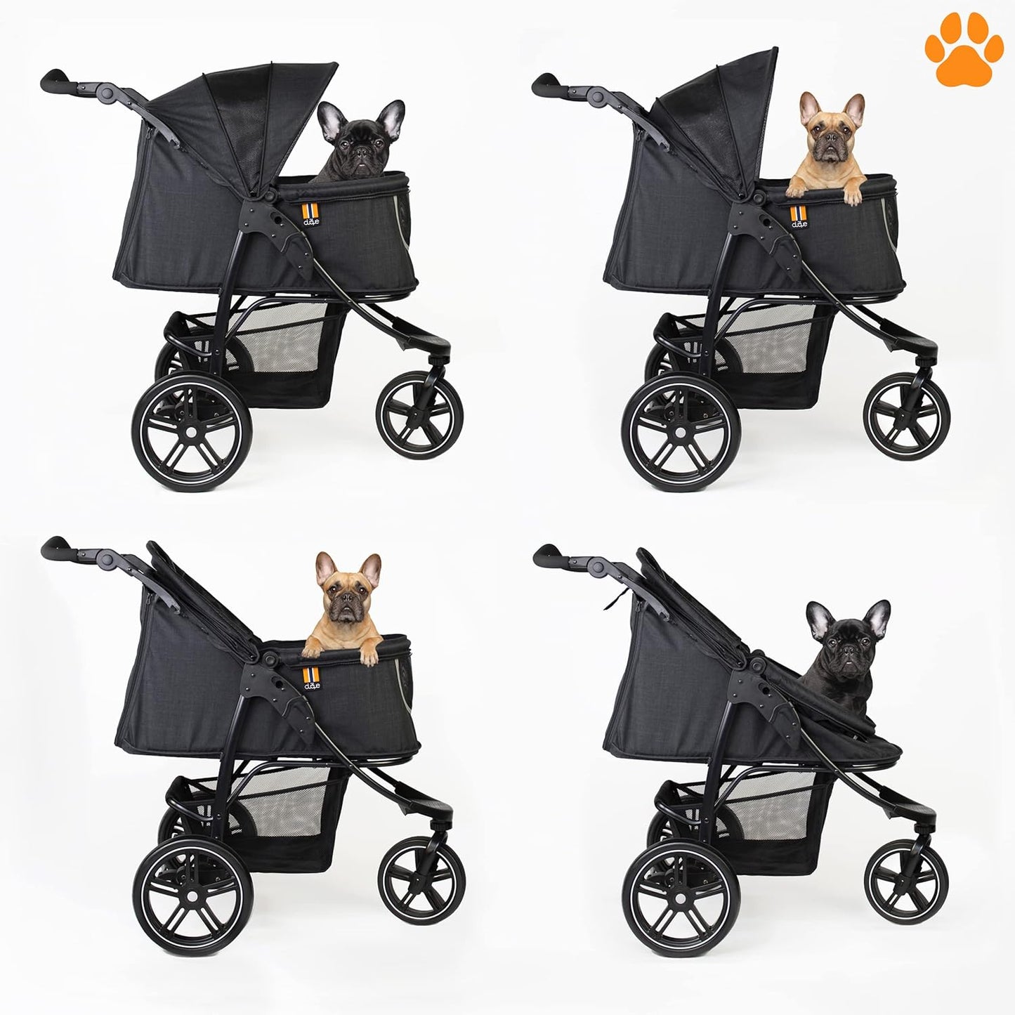Hundewagen & Haustier Buggy bis 32 kg, Schwarz
