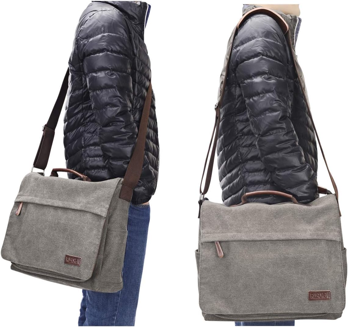 Laptoptasche aus Segeltuch, Grau