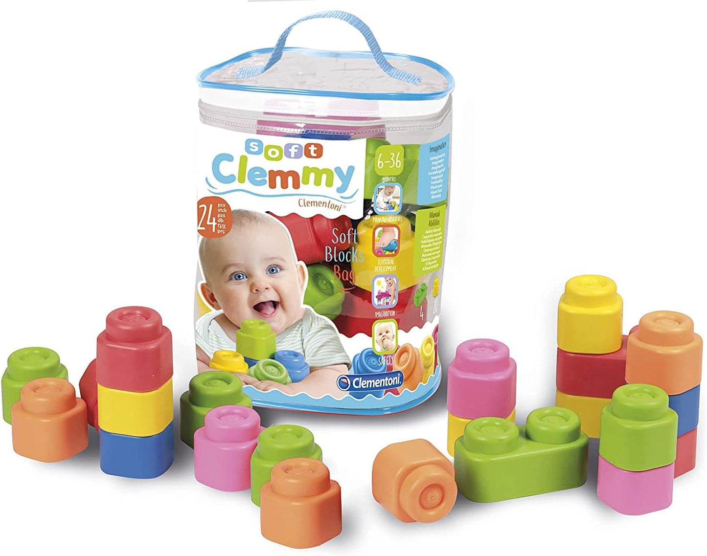 Soft Clemmy Bausteine, Beutel mit 24 Bausteinen Single