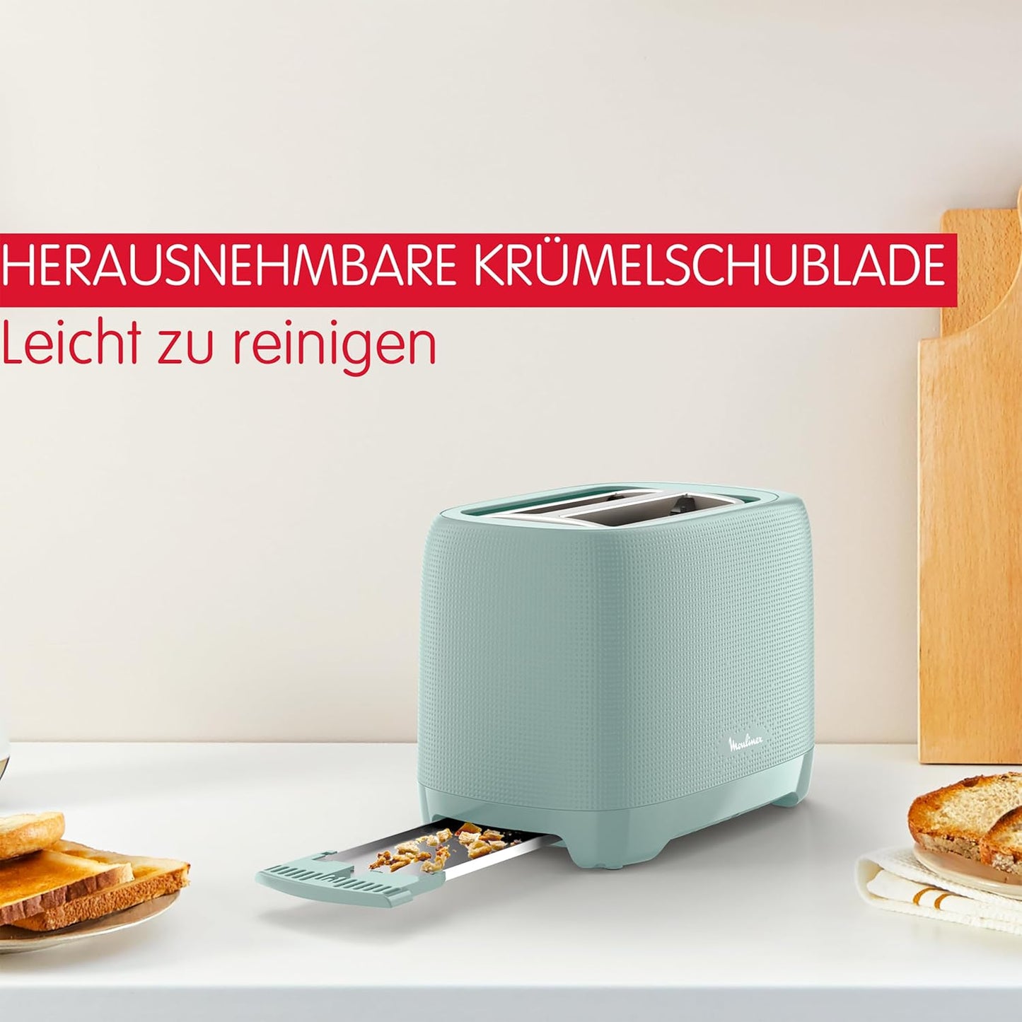 LT2M1310 Toaster mit 7 Bräunungsstufen, Brötchenaufsatz