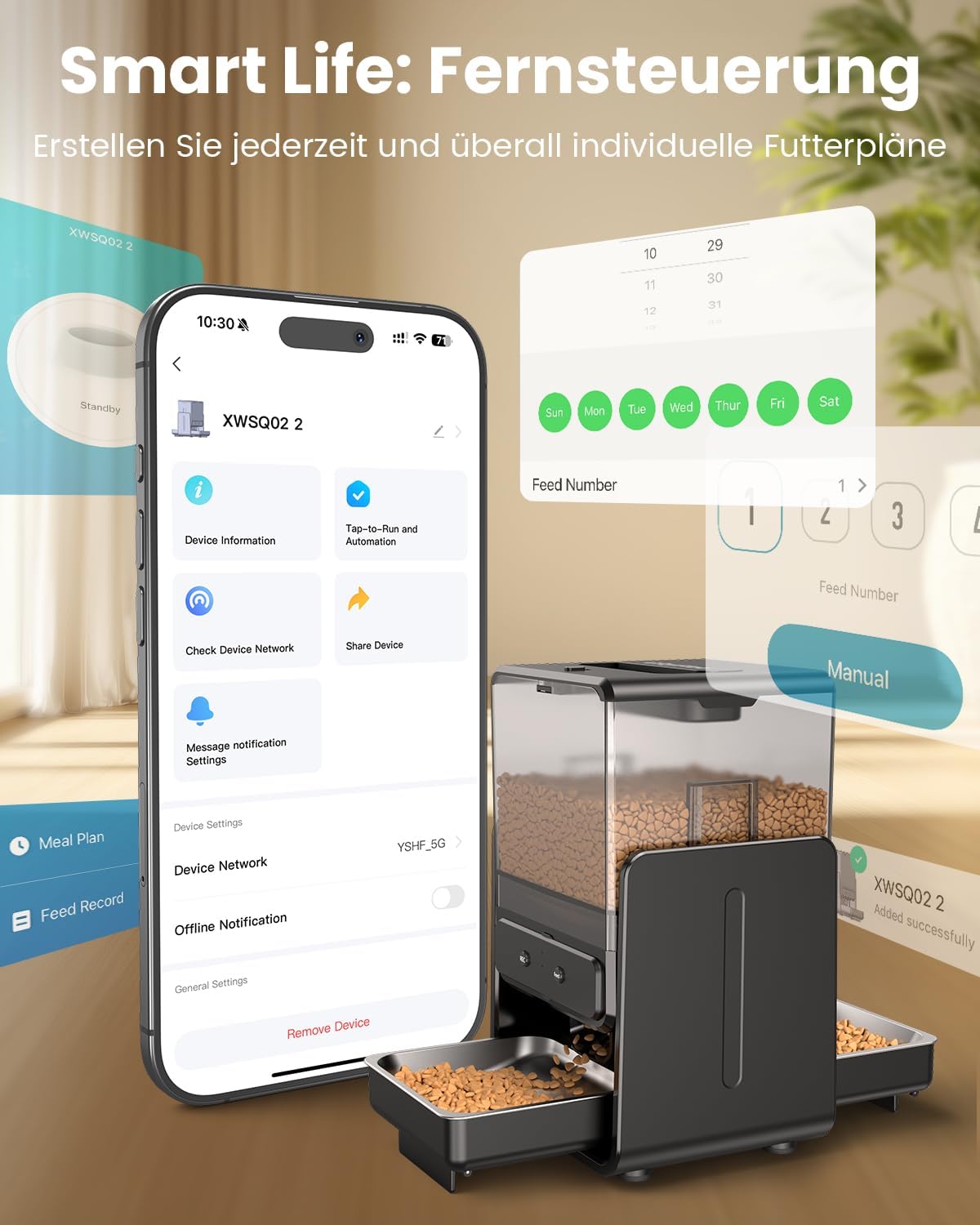 Futterautomat mit App-Steuerung, WiFi