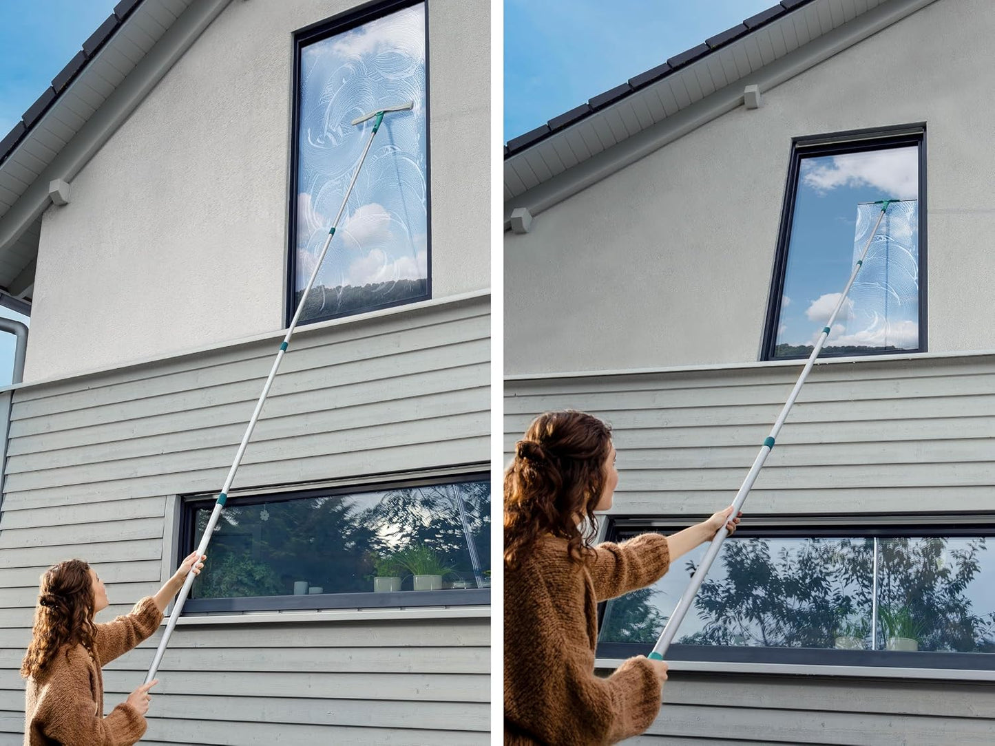 2in1 XL Pro Reach Fensterabzieher mit Teleskopstiel, Fensterabzieher + Teleskopstiel 415cm XL