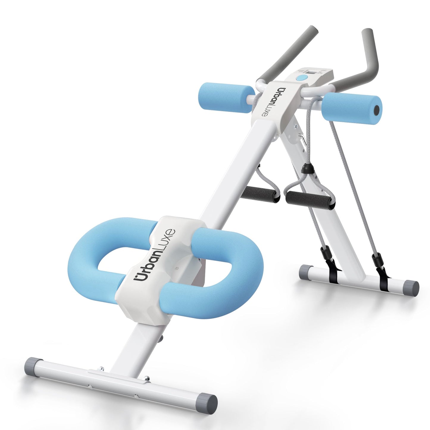 Verstellbarer Bauchtrainer mit LCD-Monitor, Hellblau