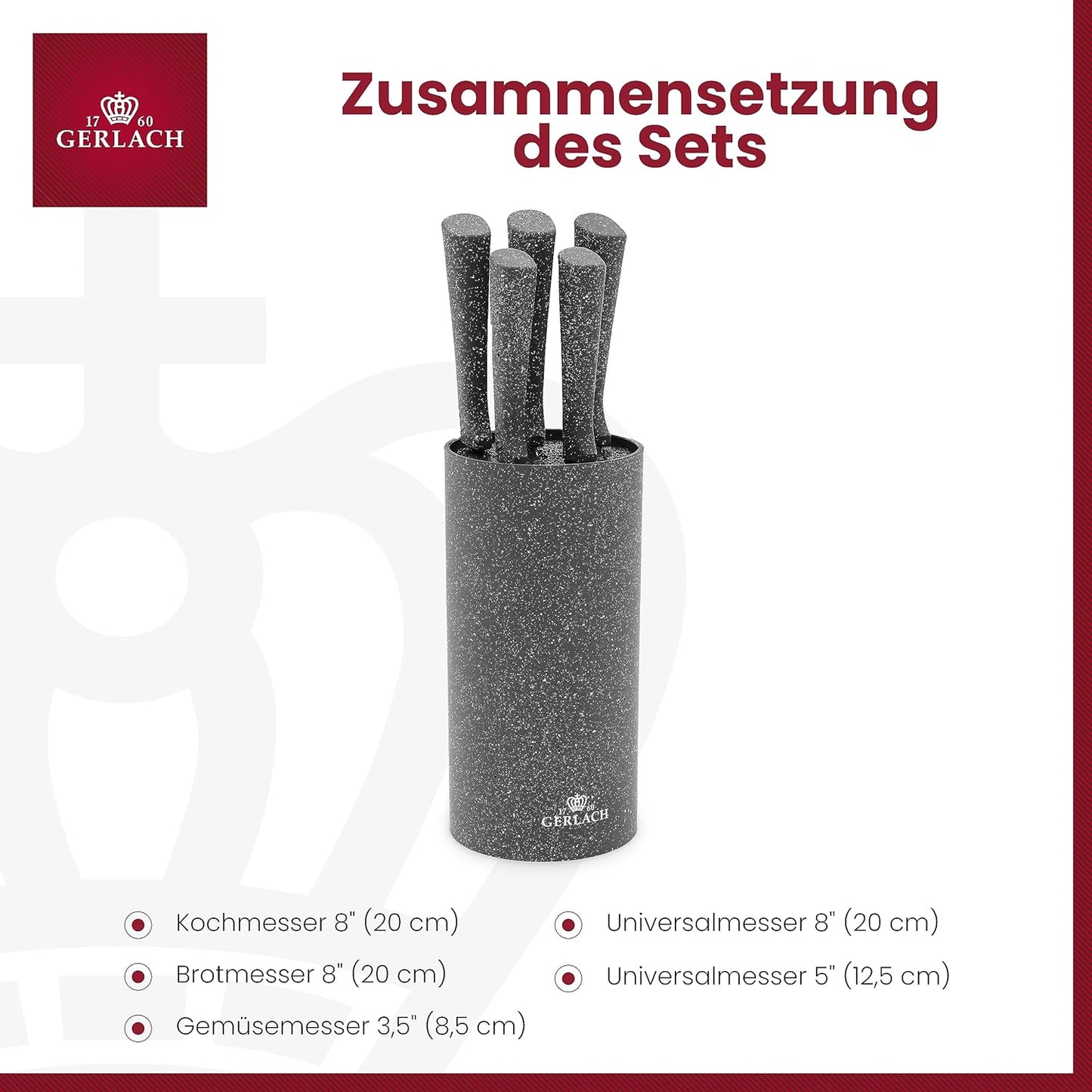 5-teiliges Messerblock-Set
