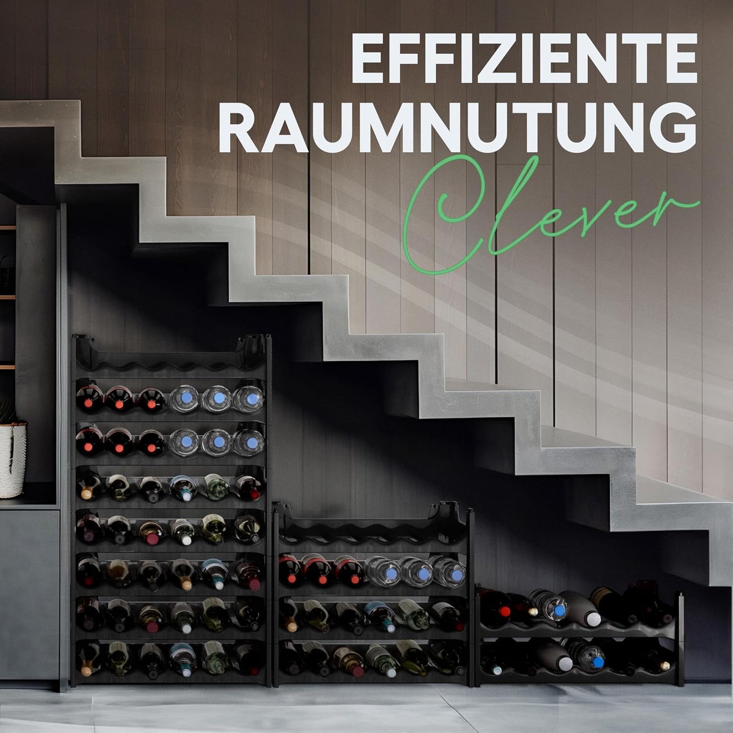Modulares Flaschenregal, für 72 Flaschen