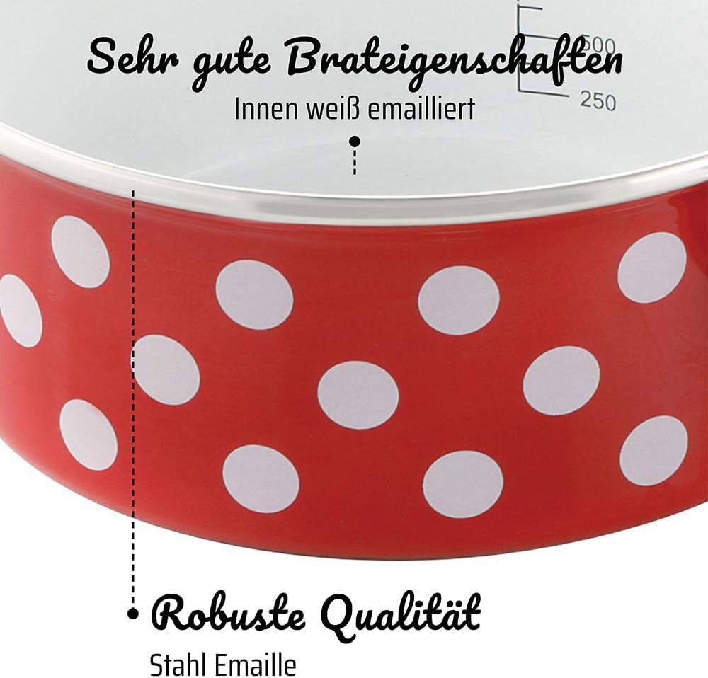 Kochtopf-Set, Stahl-Emaille, 7-teilig, inkl. Kasserolle