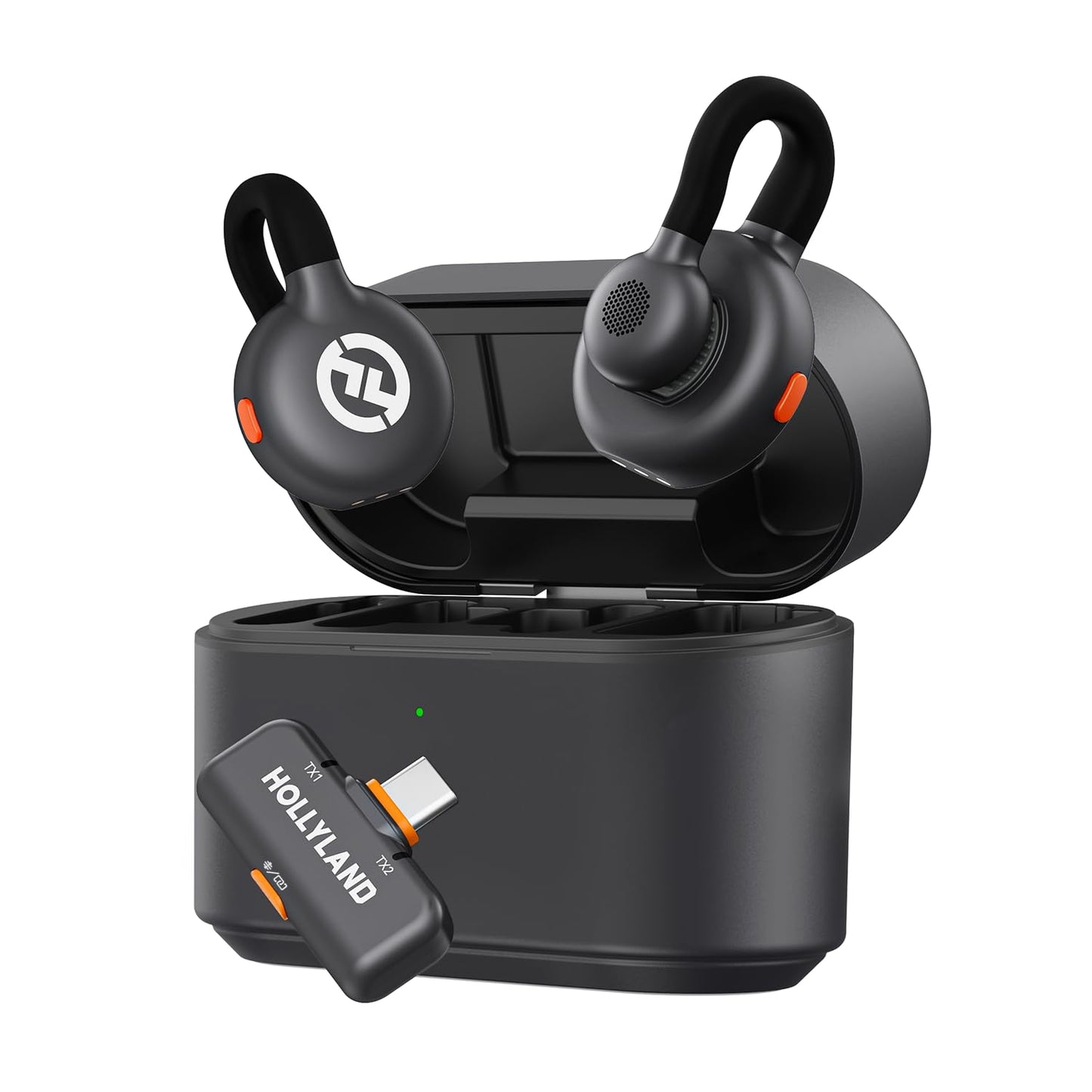 Lark M2S Lavaliermikrofon mit USB-C, 27 Std. Akku, Lark M2S (2TX+1RX+Ladegerät) Schwarz